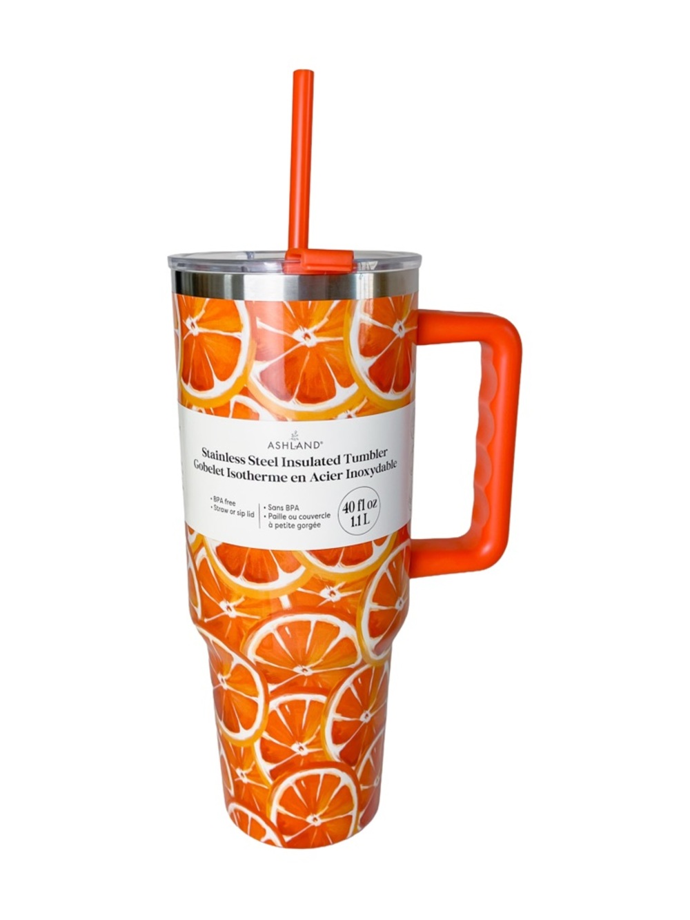 Stainless Steel Insulated Tumbler Oranges 40 oz NEW